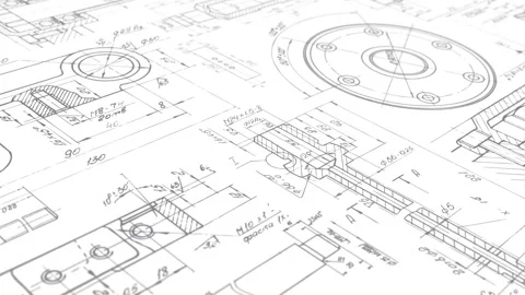 Technical drawing .Engineering industrial background. Stock Footage 278049999