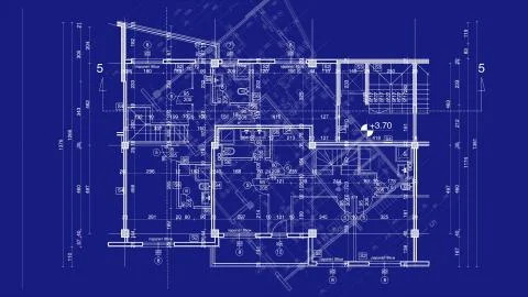 . Technical Drawing of floor design being drawn with great detail Stock Illustration