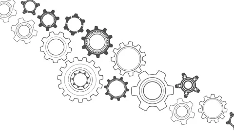 Technical drawing of gears .Engineering concept. 動画素材 188547679
