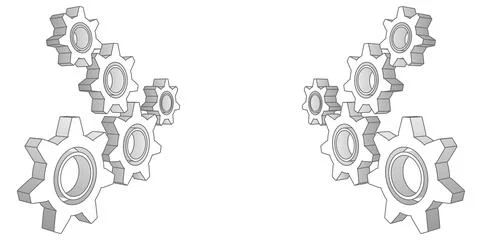 Technical drawing of gears .Mechanical Engineering background . 스톡 일러스트