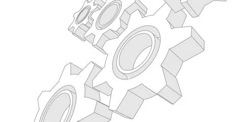 Technical drawing of gears .Mechanical Engineering background . 스톡 일러스트
