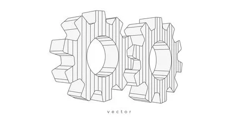 Technical drawing of gears .Mechanical Engineering background . Stock Illustration