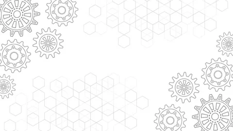 Technical drawing of gears Video .Rotating mechanism of round parts . Stock Footage 144059041