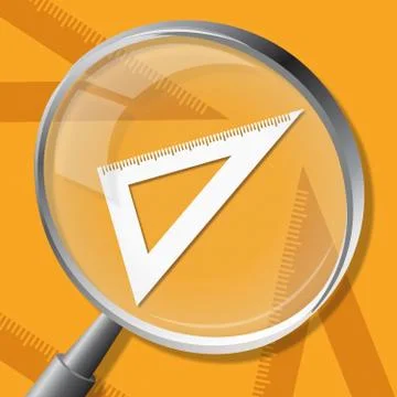Technical Drawing Magnifier Shows Design Magnification And Architect Stock Illustration