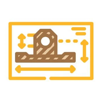 Technical drawing mechanical engineer color icon vector illustration 스톡 일러스트