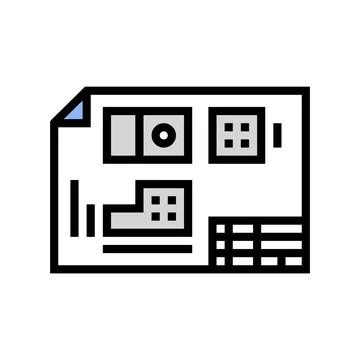Technical drawing mechanical engineer color icon vector illustration 스톡 일러스트