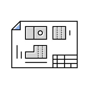 Technical drawing mechanical engineer color icon vector illustration 스톡 일러스트