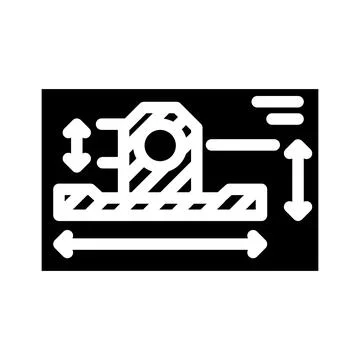 Technical drawing mechanical engineer glyph icon vector illustration 스톡 일러스트
