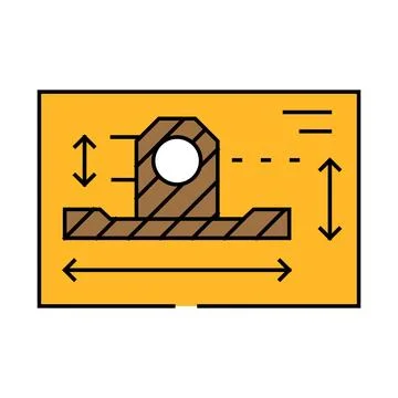 Technical drawing mechanical engineer icon color illustration Illustrazione stock