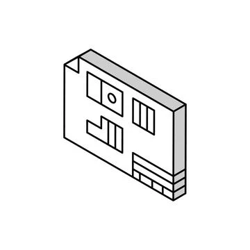 Technical drawing mechanical engineer isometric icon vector illustration 스톡 일러스트