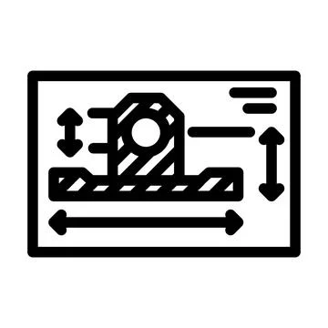 Technical drawing mechanical engineer line icon vector illustration 스톡 일러스트