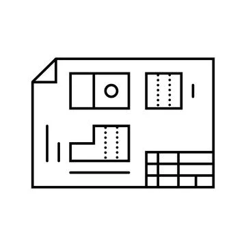 Technical drawing mechanical engineer line icon vector illustration 스톡 일러스트