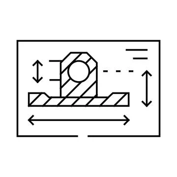 Technical drawing mechanical engineer line icon vector illustration 스톡 일러스트