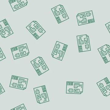 Technical drawing mechanical engineer line seamless pattern Stock Illustration