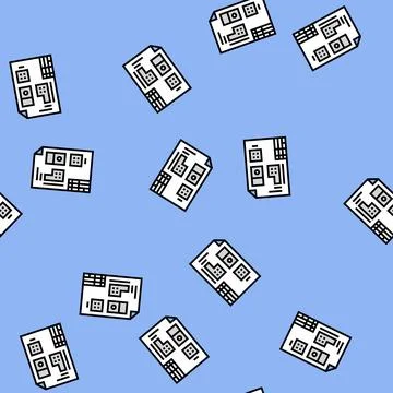 Technical drawing mechanical engineer vector seamless pattern Stock Illustration