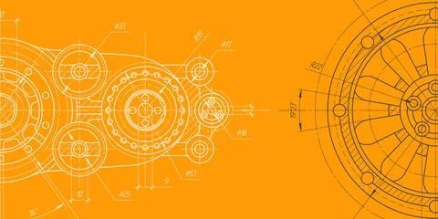 Technical drawing .Mechanical Engineering background .Technology banner. Stock Illustration