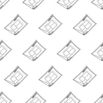 Technical drawing pattern line. Nice new drawing of blue drawing paper. Stock Illustration