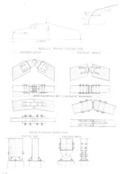 Technical drawing of roof construction Stock Illustration