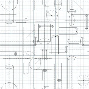 Technical Drawing Seamless Background Stock Illustration