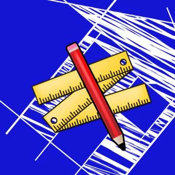 Technical Drawing Shows Design Equipment 3d Illustration Stock Illustration