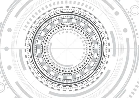Technical drawing.Fantastic circle .Drawing details Stock Illustration