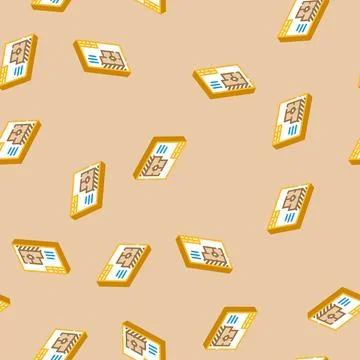 Technical drawings architectural drafter isometric icon seamless pattern Stock Illustration