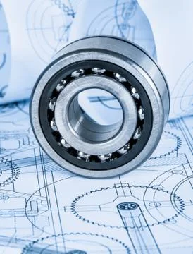 Technical drawings with the bearing イラスト素材