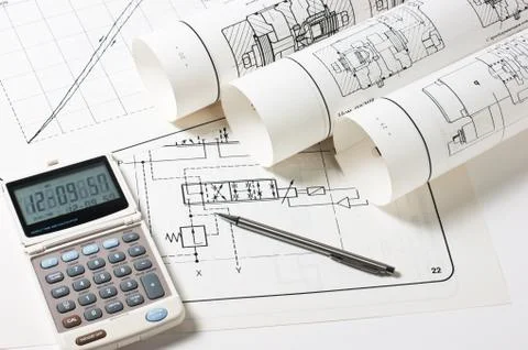 Technical drawings Stock Photos