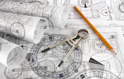 Technical drawings Foto stock