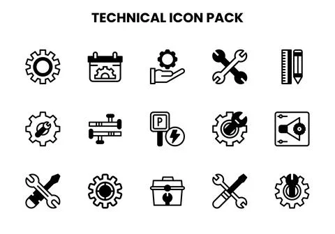 Technical DuoTone Bundle Icons Pack Ilustração Stock