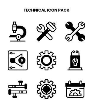 Technical DuoTone Collection Icons Pack Stock Illustration