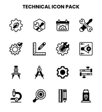 Technical DuoTone Graphics Icons Pack Stockillustratie