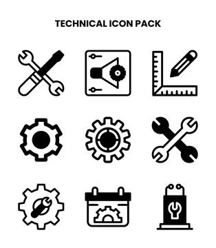 Technical DuoTone Scalable Icons Pack Illustrazione stock