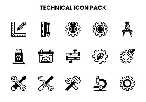 Technical DuoTone Vector Icons Pack Illustration