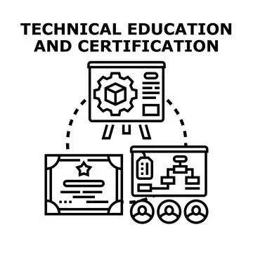 Technical education and certification concept developing professional skills イラスト素材