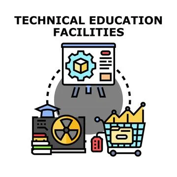 Technical education facilities promoting professional skill development Stock Illustration