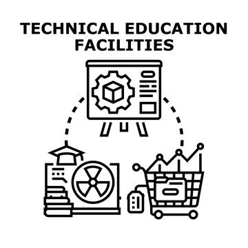 Technical education facilities promoting professional skill development Stock Illustration