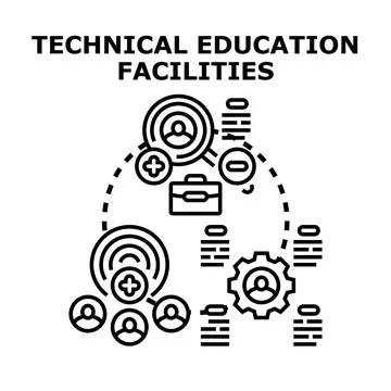 Technical education facilities for skill development Stock Illustration