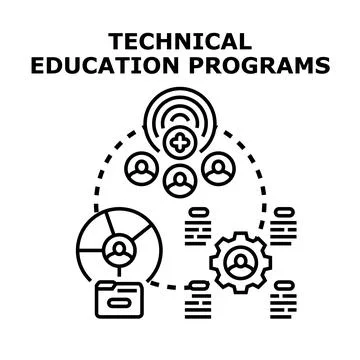 Technical education programs offering skill development solutions Stock Illustration