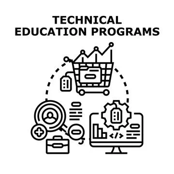 Technical education programs supporting professional skill development 库存插图