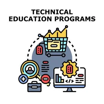 Technical education programs supporting professional skill development Illustrazione stock