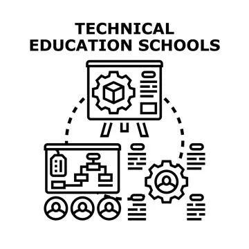 Technical education schools providing professional skills development 스톡 일러스트