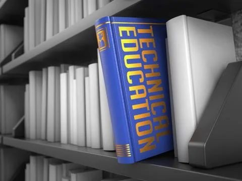 Technical Education - Title of Book. Educational Concept. Stockillustratie