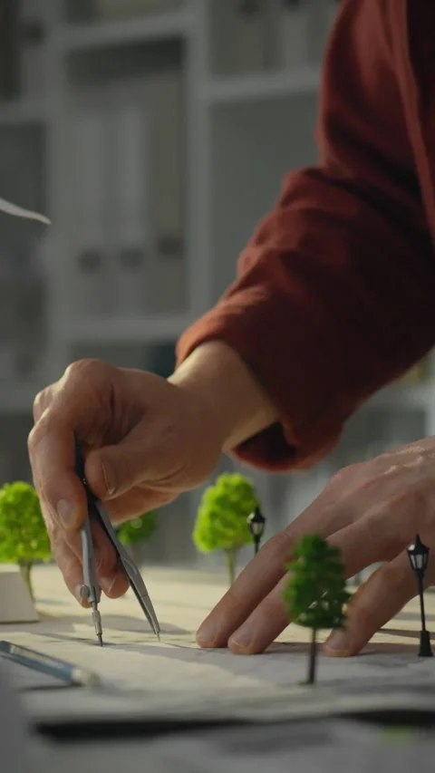 Technical engineer designs wind turbine prototypes with precision in a works Stock Footage 331729646