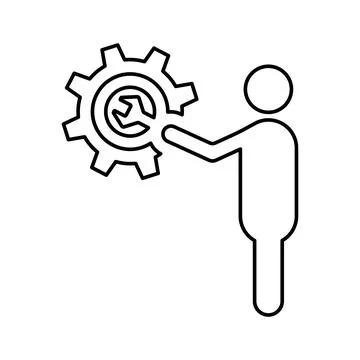 Technical engineer icon. Outline symbol. Stock Illustration
