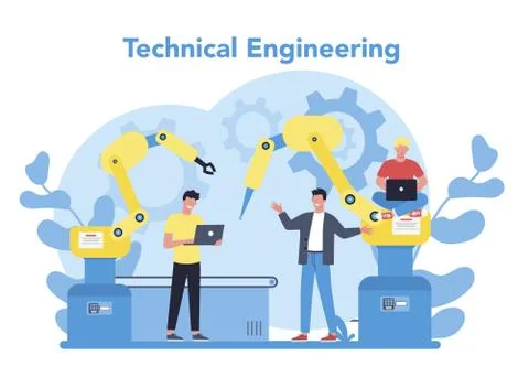 Technical engineering concept. Technology and science. Professional Stock Illustration
