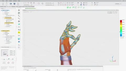Technical engineering program displays the assembly of realistic prosthetic hand 動画素材 292638127