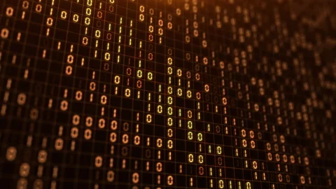 Technical environment golden programming binary digits. Modern technology hex Stock Footage 169348142