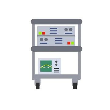 Technical equipment and device. Table with sensors and electronics Stockillustratie