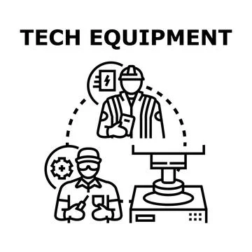 Technical equipment engineering production and maintenance concept Stockillustratie